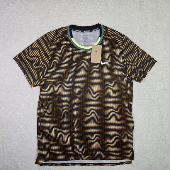 Nike Other - Nike Court Advantage Mens Large Dri Fit Tennis Shirt Black Yellow FD5322-010 L